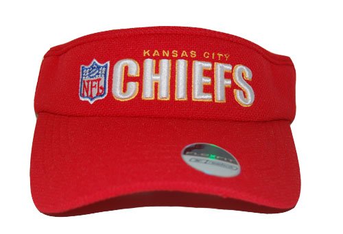 New Reebok Kansas City Chiefs Flex Fit Sun Visor - Red (Size S-M)
