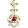 14K Yellow Gold Cabochon Ruby Pendant