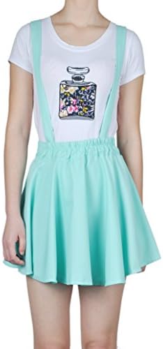 Starepe Girl's Preppy Chiffon Ruffle Gallus Skirt