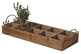 PFLANZTRÄGER HOLZKASTEN KRÄUTERBOX 10 FÄCHER 25 x 65 CM ALTHOLZ
