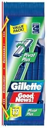 Gillette Good News! Pivot Plus Razors with Lubrastrip, 12-Count Bag (Pack of 3)