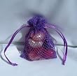 3x4 Mesh Fishnet Wedding Favor Gift Bags/Jewelry Pouches - Purple (10 Bags)