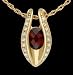 Fine 14k Gold Pendant with Garnet and Diamonds