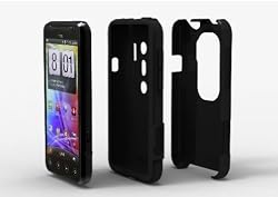 Acase(TM) HTC EVO 3D Superleggera PRO Dual Layer Protection case for SPRINT HTC EVO 3D (Black)
