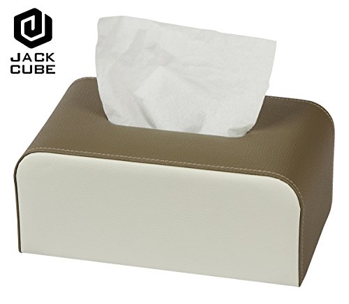 Jack Cube Tissue Box Cover, Tissue Dispenser, Facial Tissue Holder (Brown+Beige) - MK100A