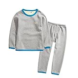 PANCY 子供服 長袖 ルームウェア 上下セット 秋冬 裏起毛 男の子 女の子(グレー,100cm)