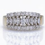 Marquise and Round Cut Diamond Ring in 14k Gold (1.10ct tw)