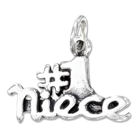 STERLING SILVER ANTIQUED "#1 NIECE" CHARM