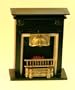 Black Fireplace with Flame Dollhouse Miniature