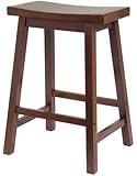 Winsome Saddle Seat 24-Inch Counter Stool, Walnut