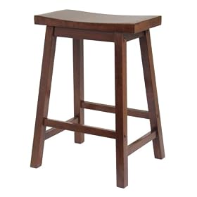 Winsome Saddle Seat 24-Inch Counter Stool, Walnut by Winsome