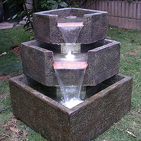 Smart Garden 46200 Cascadia Falls Electric Corner Fountain with LEDs
