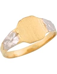 14k Two Tone Gold Unique Attractive Signet Designer Girls Ring