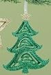 6" Whimsical Green Glitter Swirled Christmas Tree Ornament