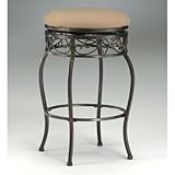 Hillsdale Lincoln 30-Inch Backless Swivel Bar Stool, Black Gold Finish with ....