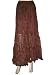 New Designer Fashion Skirts Burnt Umber 4 Tiered Cotton Long Skirts 38"