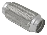 2-1/2 ID x 8 OAL Stainless Steel Flexible Exhaust Coupling with Braided Inner Liner