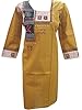 Designer Kurti Tunic Printed Cotton Turmeric Yellow Indian Kurta Dress Caftan Medium