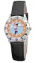 Disney Kids' D823S006 Minnie Mouse Time Teacher Black Leather Strap Watch