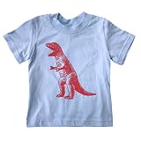 Happy Family T Rex Dinosaur Light Blue Baby Boy T Shirt