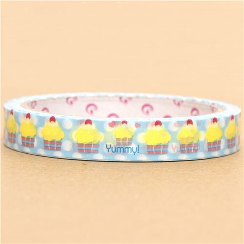 blue cupcakes Scotch Deco Tape with dots from Japan