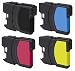 4 Pack Brother LC61 (LC-61) Compatible Inkjet/Ink Cartridges Combo (One each: LC61BK,...