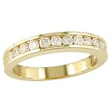 14K Yellow Gold 1/2 ctw Diamond Semi-Eternity Band