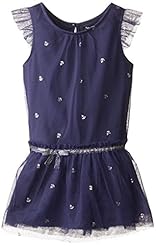 Girls General Print Flutter  Mesh Cotton/Metallic  Dress With a Bow(s)