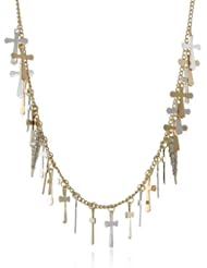 Steve Madden Cross and Pave Spike Necklace, 21"