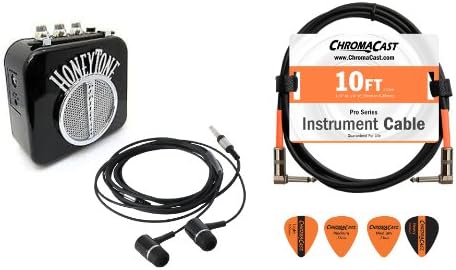 Honeytone Mini Amp w Earbuds, 10 Ft Cable and Pick Sampler