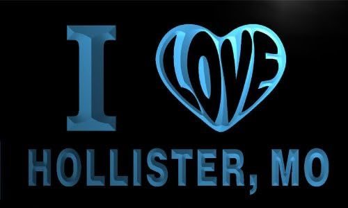 v59654-b I Love HOLLISTER, MO MISSOURI City Limit Neon Light Sign