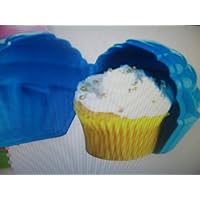 Tupperware Cupcake Holders Set of 2 ( 1 Blue, 1 Pink)