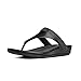 FitFlop Women's Banda Micro Crystal Toe Post, All Black, 8 M US