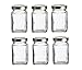 Nakpunar 6 pcs, 3.75 oz Mini Square Glass Jars for Jam, Honey, Wedding Favors, Shower Favors, Baby Foods, DIY Magnetic Spice Jars