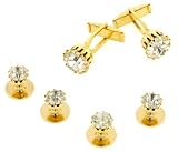 Gold plated and clear crystal formal set with presentation box. Made in the USA