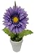 Artificial Purple Gerbera in Pot Memo Holder Silk Flower Arrangement
