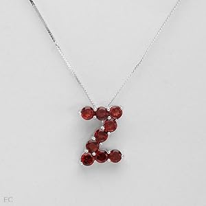 Necklace With 2.75ctw Genuine Garnets Made of 925 Sterling silver. Total item weight 5.0g Length 16in