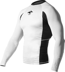 Hayabusa Haburi Long Sleeve Rashguard Shirt, White, Medium