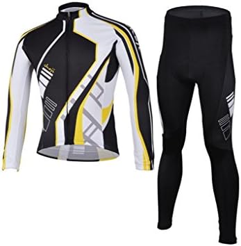 OUO Men's 100% Ployester Material Cycling Jersey Suit Fashion Long Sleeve Cycling Jersey Set