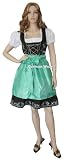 three-teiler Midi-Dirndl-Set Dirndel Dirndlbluse Dirndlschürze Mintgrün