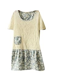 Floral Print Turtleneck Short Sleeves  Dress