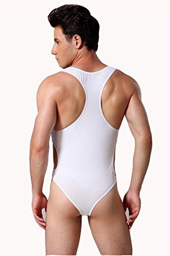 Men's Sexy Club Suit Jumpsuits Bodywear Underwear Bodysuit Waist with Button