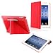 Red Triangle Multi Fold Magnetic Smart Slim Full Body PU Leather Case Cover for Apple New iPad 3 4G iPad 2 with Stylus