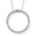 14K White Gold 1/4 ct. Diamond Circle Pendant with Chain