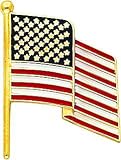 14K Gold Enameled American Flag Tie Tac