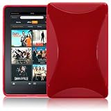 AMAZON KINDLE FIRE TPU GEL SKIN CASE, RED PART OF THE QUBITS ACCESSORIES RANGE