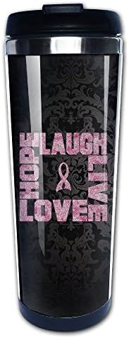 Breast Cancer Love Slogan 304+ABS Stainless Steel Travel Tumbler Coffee Mug (400ml)
