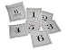 Numerology Cocktail Napkins Numbered 1 thru 6 with Cotton Storage Bag, Button Closure