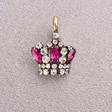 Small Navette Crown Pet Necklace Charm : Clasp ROUND CLASP : Finish 23K GOLD : Code CRW344CFQ