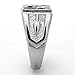 Marimor Jewelry Men's Stainless Steel 316 Crystal Masonic Lodge Freemason Ring Band Size 8-13